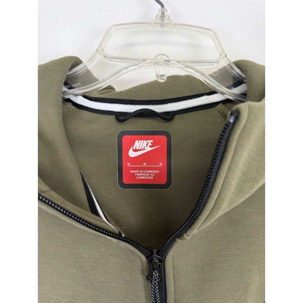 Nike Jacket Mens mediumGreen Tech Fleece Hooded Full Zip Pocket - Picture 4 of 9
